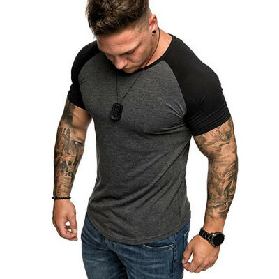 

Fashion Mens Casual Fit Short Sleeve Slim Muscle Bodybuilding T-shirt Tee Tops