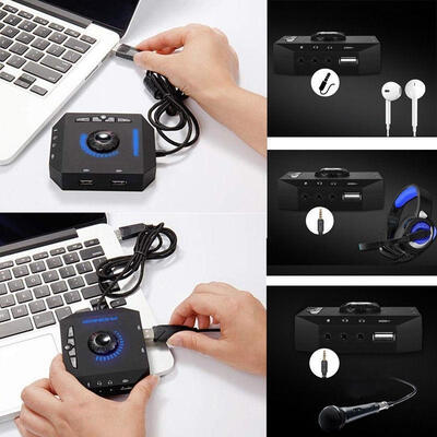 

USB Hubs Audio Adapter External Stereo Sound Card With 35mm Headphone And Micro