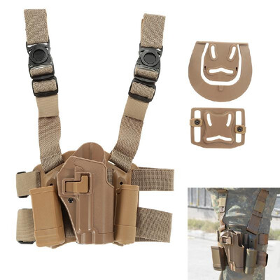 

4 in 1 Tactical Hunting Quick Release Drop Leg Thigh Rig Holster Platform with 2 Pouches for P226