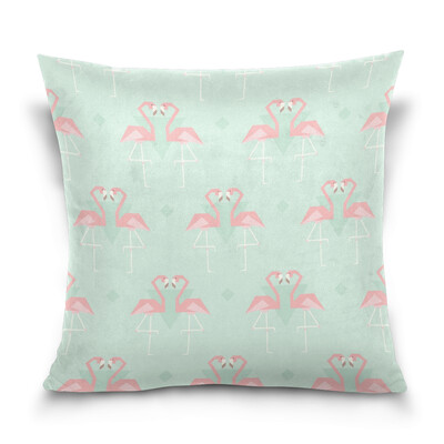 

ALAZA Throw Pillow Cover 16 X 16 inch Christmas Gift Cushion Cover with Baby Flamingo Printed Pillowcase