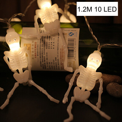 

UpperX 1pcs Halloween Decor String Lights10 LED Skull Skeleton lightHalloween Decors Props for Home Event Party Decor Supplies