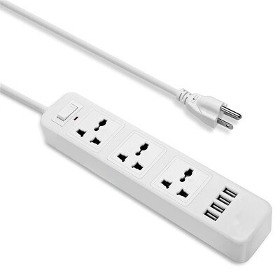 

3 Outlets 4 USB Port Smart Charging Adapter Power Strip PJ0710-1112