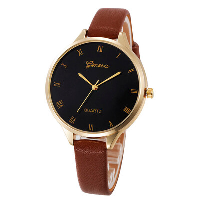 

Business Women Watches Geneva Dial Quartz Wristwatch Ladies Fashion Leather Strap Casual Clock Gfit Zegarki Damskie