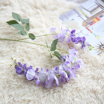 

Gobestart Artificial Silk Wisteria Fake Garden Hanging Flower Plant Vine Wedding Decor
