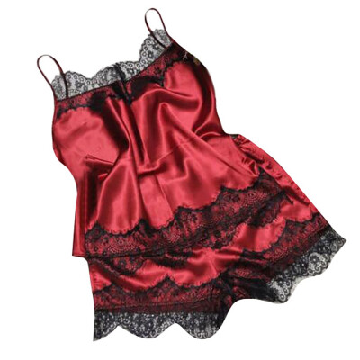 

Toponeto 2PC Lingerie Women Lace Babydoll Nightdress Nightgown Sleepwear Underwear Set