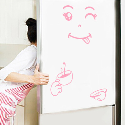 

Toponeto Cute Sticker Fridge Happy Delicious Face Kitchen Fridge Wall Stickers Art
