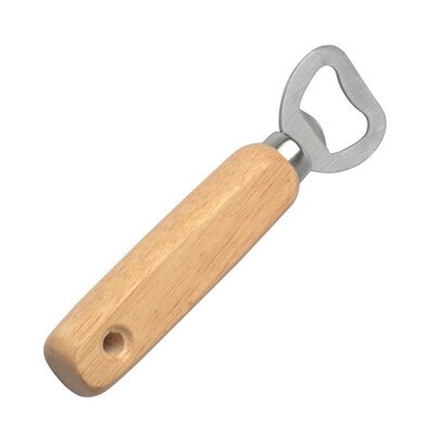 

Household Stainless Steel Head Rubber Wooden Handle Beer Wine Bottle Openers Opening Tool
