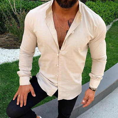 

Autumn Fashion Mens Casual Dress Slim Fit Shirt Long Sleeve Shirts Tops Blouse