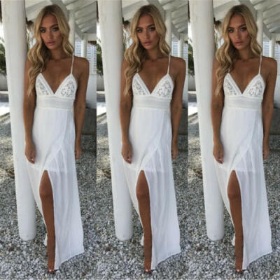 

Women Summer Boho Long Maxi Dress Evening Cocktail Party Beach Dresses Sundress