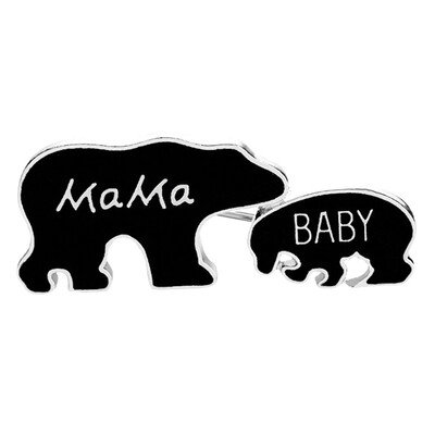 

Novelty Bear Pins Enameled Papa Mama&Baby Bear Brooches Vintage Souvenirs Christmas Gift