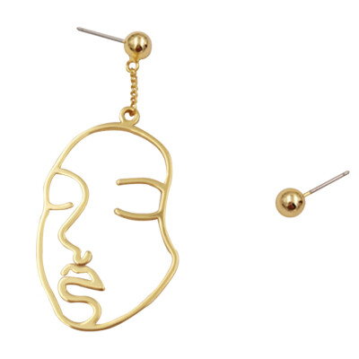 

New Arrival Abstract Stylish Hollow Out Face Dangle Earrings Girls Statement Drop Earrings