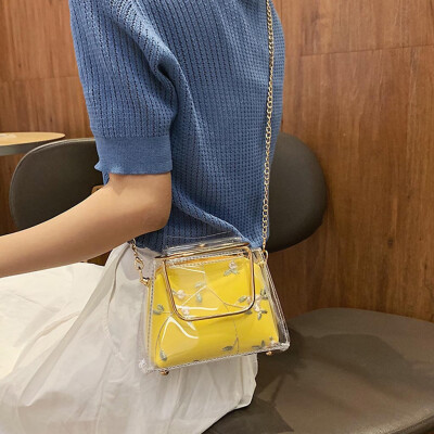 

Tailored Woman 2019 Transparent Jelly Bag Summer Handbag Shoulder Bag 2PC Messenger Bag