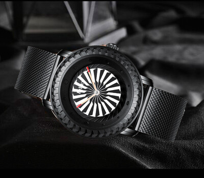 

Biden Biden waterproof cool personality turntable mesh with quartz watch