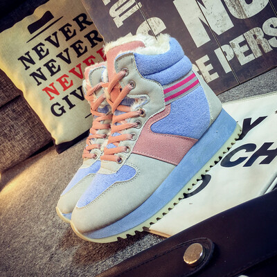 

New Joker womens shoes in autumn&winter 2018 Korean version with velvet warm winter shoes short tube snow boots student shoes