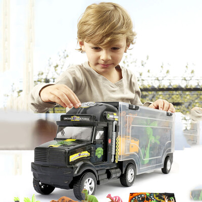 

Siaonvr Children Educational Toy Truck Toy Car Dinosaur Model Set Portable Storage Box