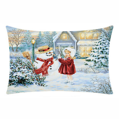 

Tailored Merry Christmas Rectangle Cushion Cover Throw Pillow Case Pillowcase