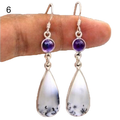 

Vintage Women Colored Glaze Hook Earrings Faux Gem Inlaid Eardrops Lady Jewelry