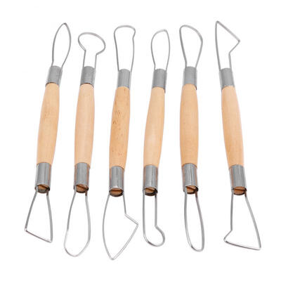

Greensen Double Head Ribbon Tool Wooden Handle Wax Pottery Clay Carving Sculpture DIY Craft Set