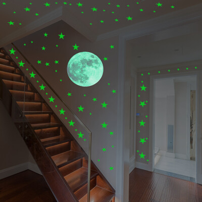 

〖Follure〗Glow In The Dark Star Wall Stickers Round Stars Moon Dot Luminous Kid Room Decor