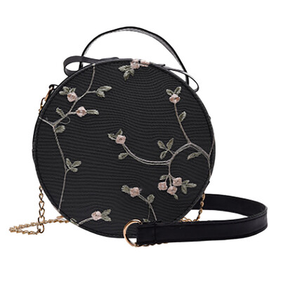 

Tailored Womens Fashion Lace Fresh Handbag Crossbody Bag Solid Color Small Round Bag