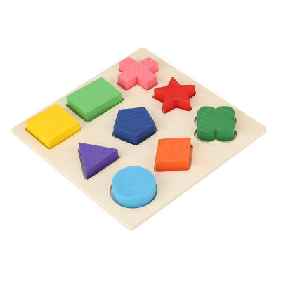 

Greensen Funny Children Wooden Geometry Shape Wooden Puzzle Stacking Building Block Early Learning Toy