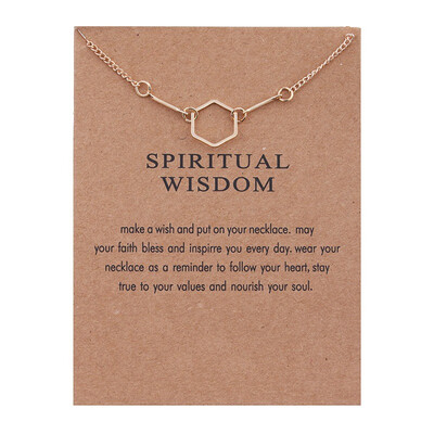 

New Gold-color Bones Spiritual Wisdom Hexagonal Alloy Clavicle Pendant Short Necklace