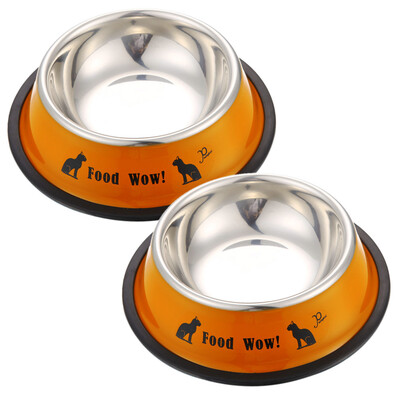 

Fashion Stainless Steel Anti-skid Dog Cat Food Water Bowl Pet Feeding Tool