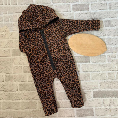 

Newborn Baby Girl Boy Clothes Leopard Hooded Romper Bodysuir Jumpsuit Outfits