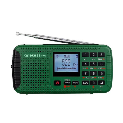 

Retekess HR-11S Digital Radio FMMWSW Multi-band Emergency Radio Outdoor Bluetooth Speaker MP3 Recorder Support AUX-IN TF Card US