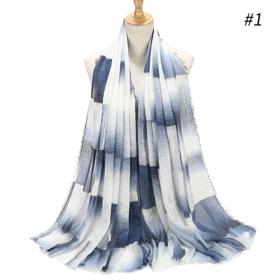 

Hairy crease printed cotton&linen geometric pattern elegant scarf hooded autumn&winter womens long scarf