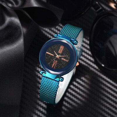 

RM Luxury And Elegant Geometric Surface Starry Dial List Belt Ladies Quartz Watch