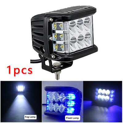 

2pcs 4 12-LED Blue White Work Fog Light Square Lamp Driving Strobe Part Set Kit