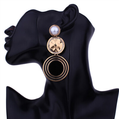

HOT Selling Three-layer Large Round Stylish Round Design Design Wafer Luxury Three-layer Wafer Earrings Lovely Creative
