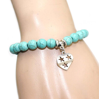 

European Hot Turquoise Beaded Chic Bracelet Stylish Bohemian 2018 Handmade Turquoise Bracelets Beaded Charm Bracelets