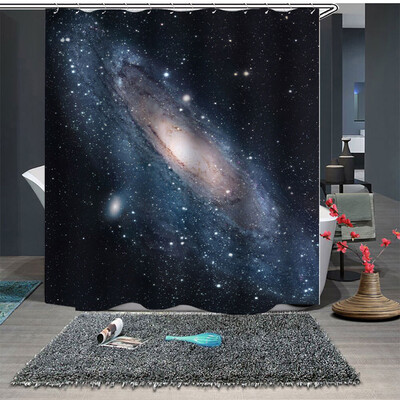 

Gobestart Popular Waterproof Shower Curtain With 12 Hooks Printed Bathroom 180x180cm