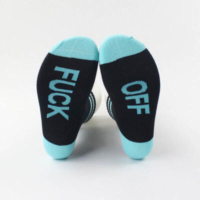 

FUCK OFF Letter Print Unisex Socks Hit Color Cotton Dress Socks Novelty Skateboard Tube Socks For Couple 1 Pair