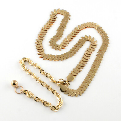 

Iron Chain Belts with Aluminum End Chains Light Gold 315"