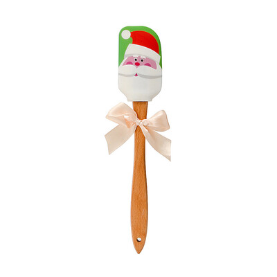 

Tailored Christmas Design Spatula Wooden Handle Silicone Scraper Kitchen Baking Tools New