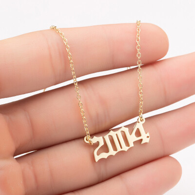 

Sale Custom Jewelry Special Date Year Number Necklace for Women from 1980 to 2002 Personalized Collares Necklaces