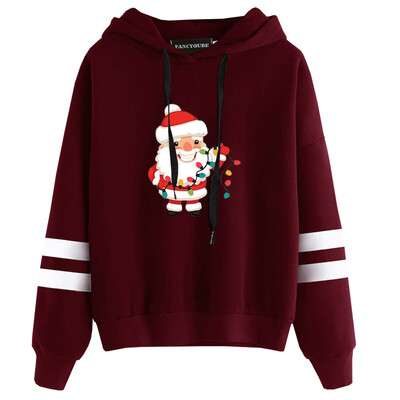 

Women Print Christmas Santa Claus Santa Hat Long Sleeve