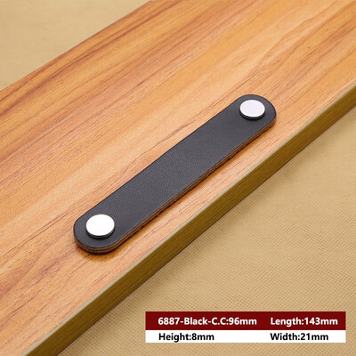 

JD Leather Handle Bag Handle Drawer Door Knob Brown Black Furniture Handle Hardware Decoration Zinc Alloy