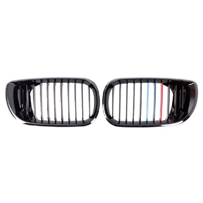 

Pair Gloss Black Grilles Replacement for B-MW E46 3 Series 4-Door 02-06 Facelift