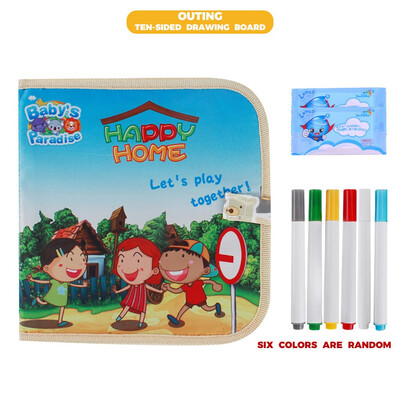

Siaonvr Portable Soft Graffiti Erasable Drawing Animal Picture Book DIY Drawing Board