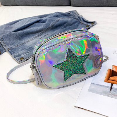 

Tailored Fashion Lady Retro Trend Stars Chain Wild Colorful Messenger Bag Shoulder Bag