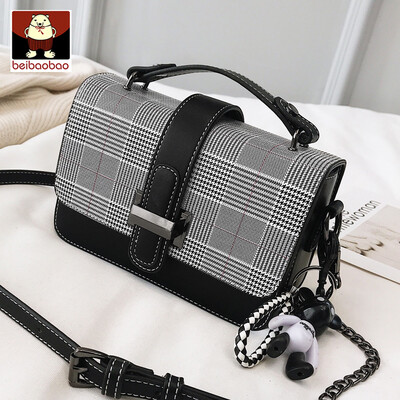 

2019 new Korean fashion Plaid chain handbag small breeze simple shoulder diagonal small square bag