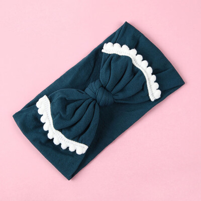 

〖Follure〗Wide Nylon Bow Ribbon with Pompom Knot Bow Nylon Head One Size Plus