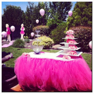 

TUTU Table Skirt For Wedding Birthday Baby Shower Tableware Decor Tulle