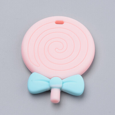 

Food Grade Environmental Silicone Big Pendants Chewing Pendants For Teethers DIY Nursing Necklaces Making Lollipop LightSalmon