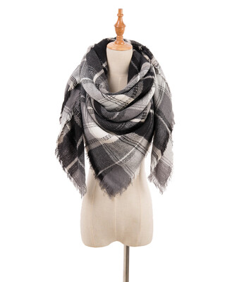 

2018 European&American stars with the multi-color plaid imitation cashmere large square scarf autumn&winter couple super soft scarf large shawl