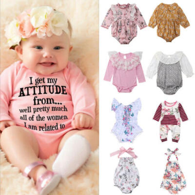 

Newborn Kids Baby Girl Clothes Spring Romper Bodysuit Babygrows Outfits 0-24M